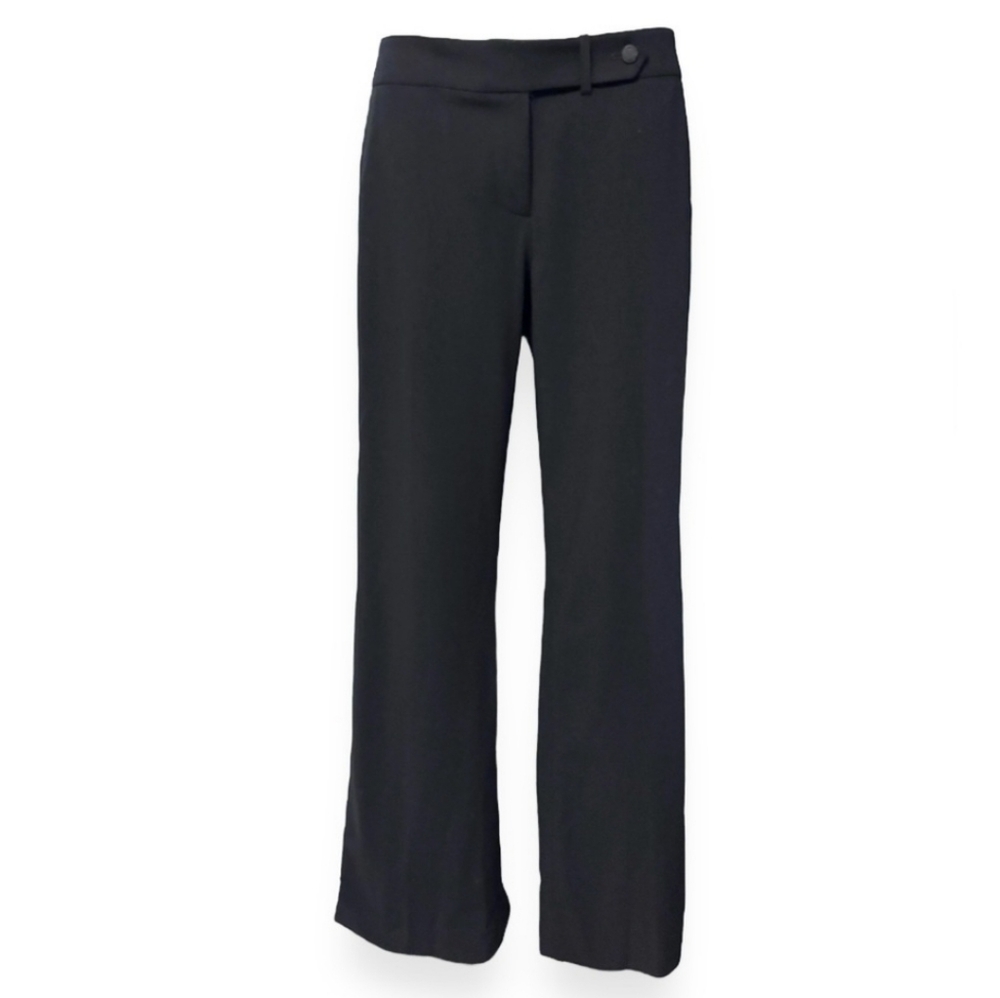 CALVIN KLEIN Black Flat Front Classic Fit Straight Leg Trousers